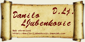 Danilo LJubenković vizit kartica